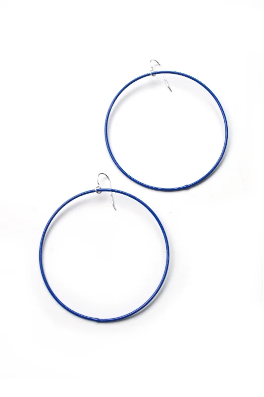 Extra Large Evident Earrings in Electric Blue