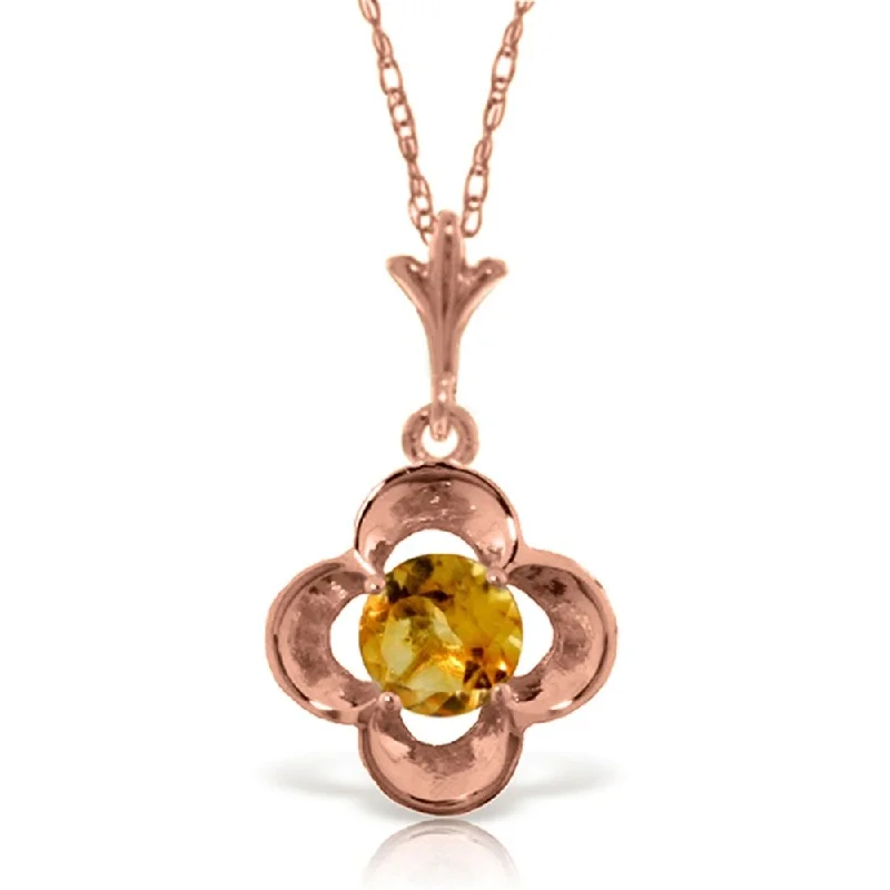 Stretch cord necklaces-14K Rose Gold Citrine Necklace Certified Series Limited Edition