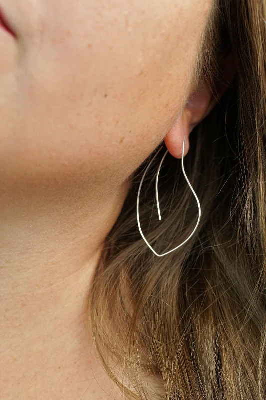 Flourish Threader Hoop Earrings in silver or gold-filled