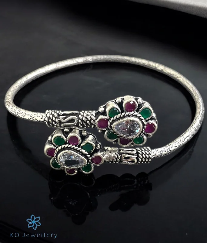 Pure link bangles-The Pujita Silver Openable Gemstone Bracelet