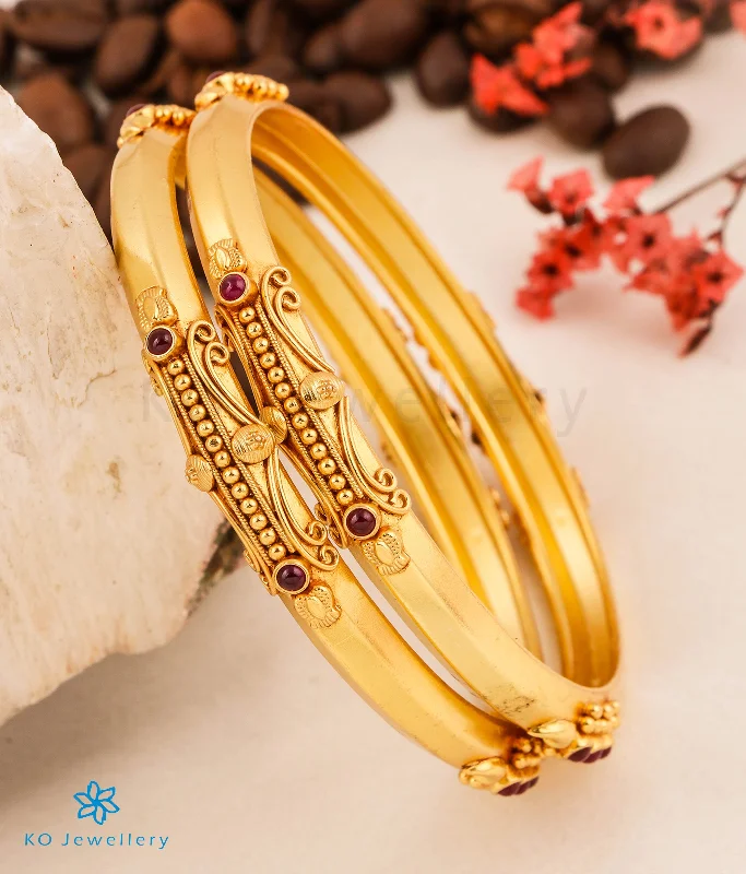 Woven cord bangles-The Kumudini Antique Silver Coorgi Bangle (Size 2.2/2.4/2.6/2.8)