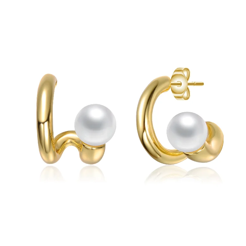 Delphine Ribbon Pearl Earrings