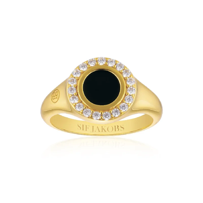 Surf motif rings-Ring Follina Nero Piccolo