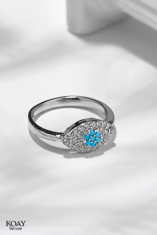 Mixed metal rings-Turquoise 04 Ring