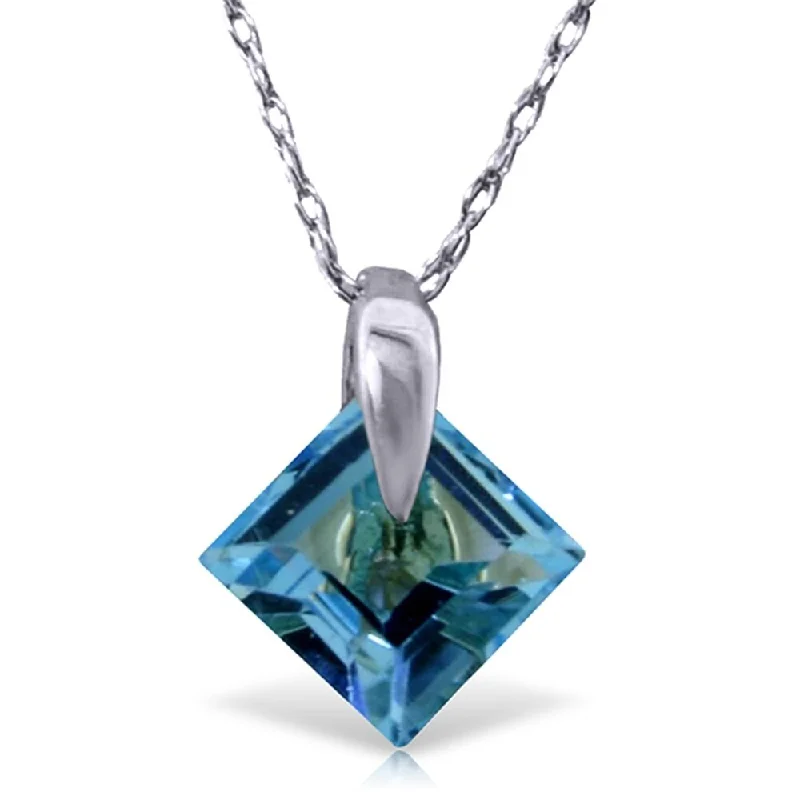 Twisted knot necklaces-1.16 Carat 14K White Gold Here I Come Blue Topaz Necklace