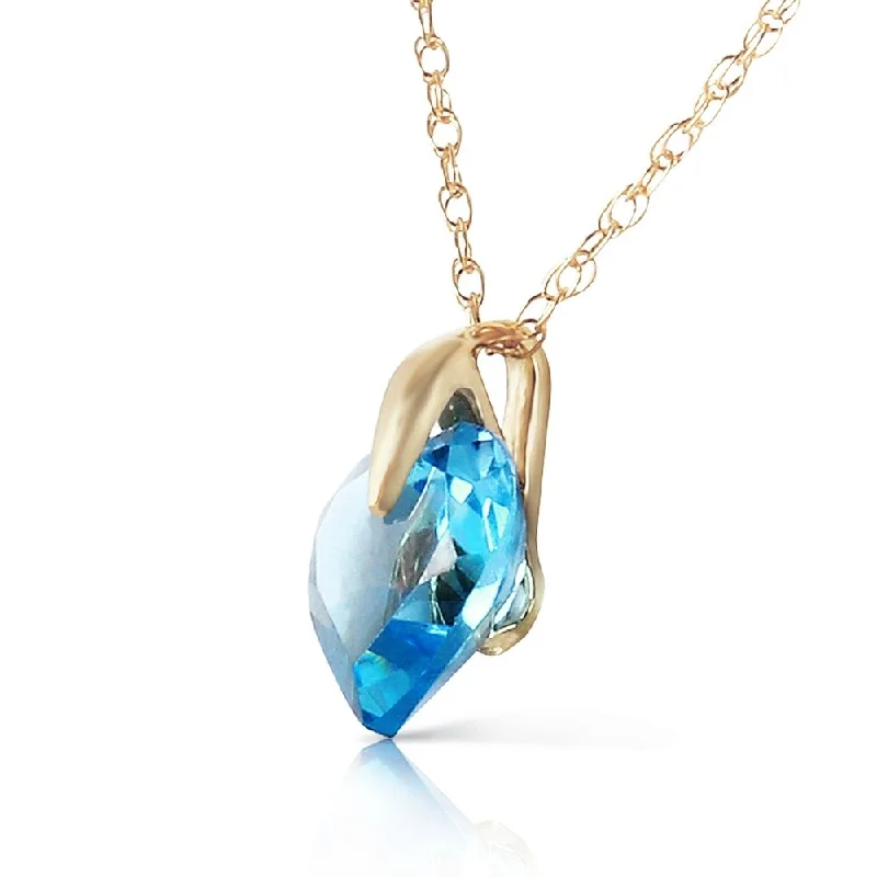 Tight clasp necklaces-1.15 CTW 14K Solid Gold About A Girl Blue Topaz Necklace