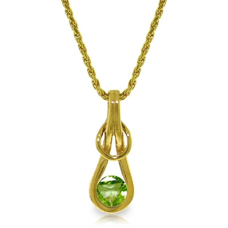 Bamboo braid necklaces-0.65 Carat 14K Solid Gold No Conclusions Peridot Necklace