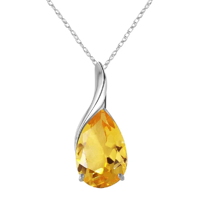 Sapphire gem necklaces-5 Carat 14K White Gold Do No Harm Citrine Necklace