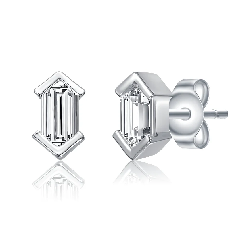 Déco Mini Baguette Geometric Stud Earrings