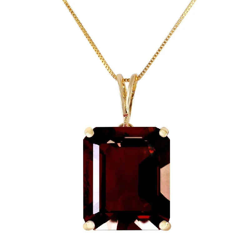 Astro sign necklaces-7 Carat 14K Gold Necklace Octagon Garnet