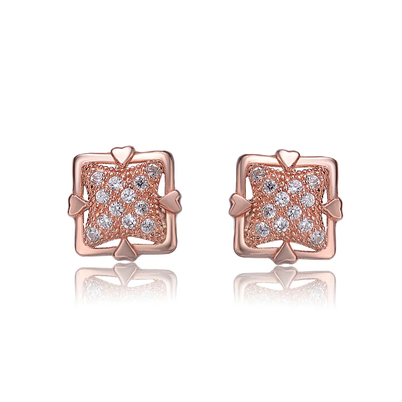 Estelle Square Shape Heart Design Earrings