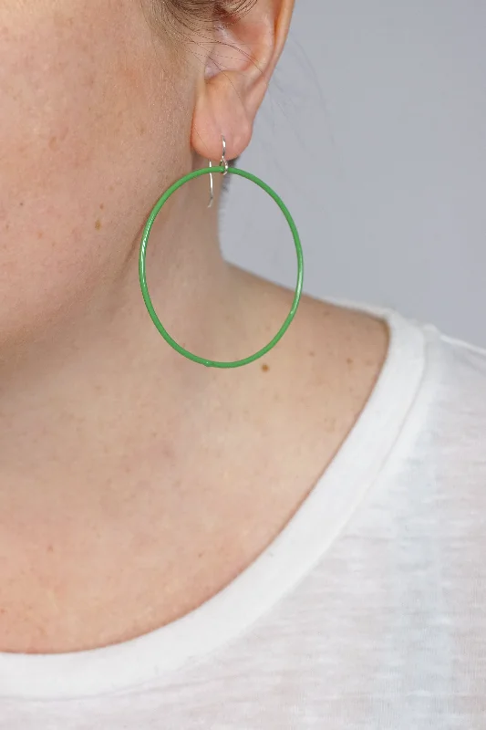 Large Evident Earrings in Fresh Green