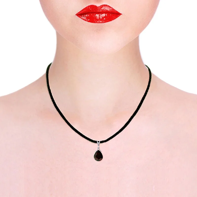 Vibrant enamel necklaces-6.51 Carat 14K Solid White Gold Open Window Garnet Diamond Necklace