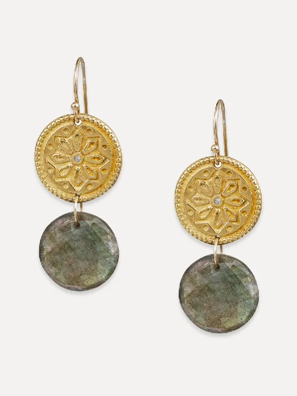 Sun Lotus Coin Earrings