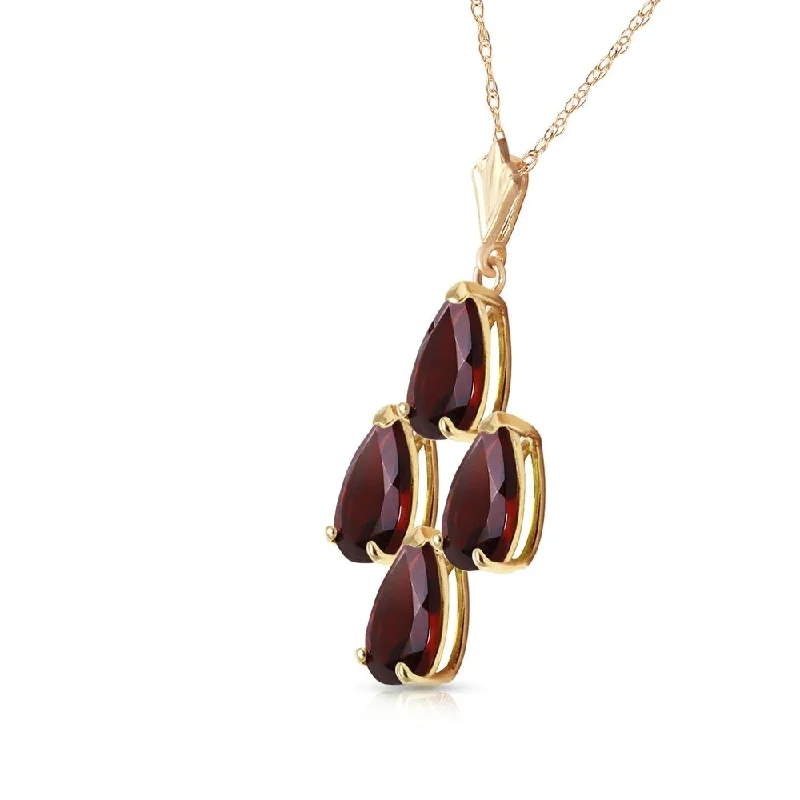 Vivid stone necklaces-1.5 CTW 14K Solid Gold Vine Burst Garnet Necklace