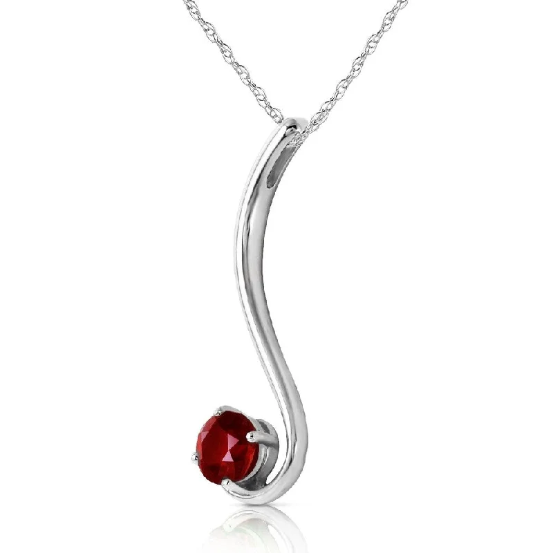 Spiral braid necklaces-0.55 Carat 14K Solid White Gold Suddenly Garnet Necklace