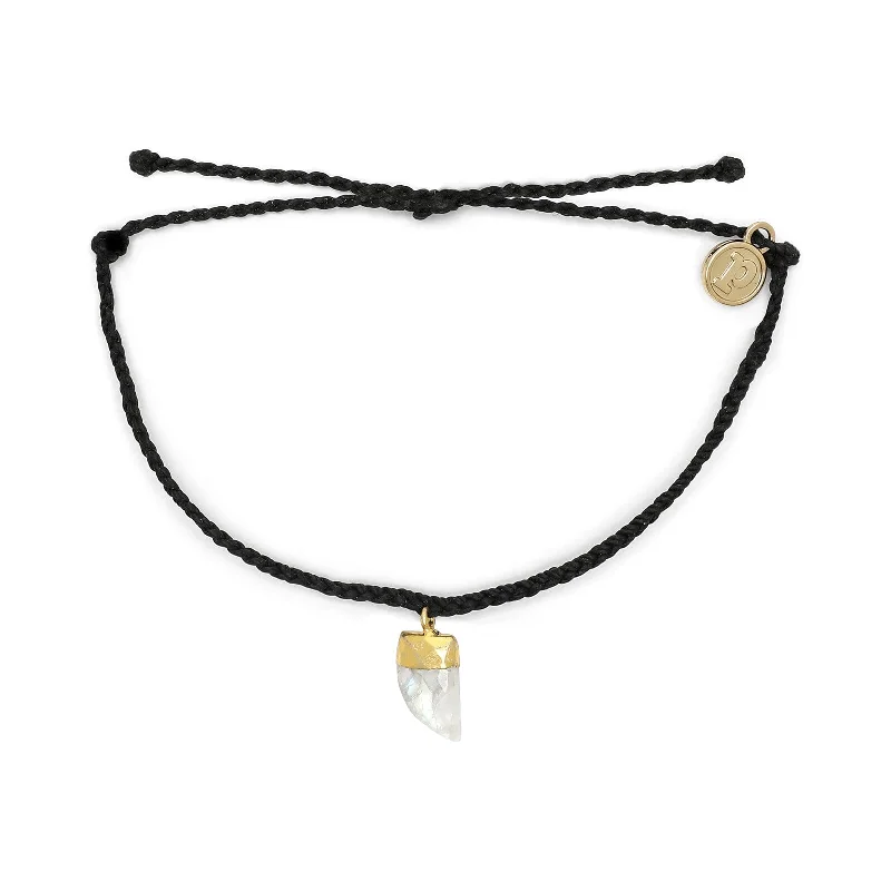 Quartz gem bangles-Stone Shark Tooth Charm