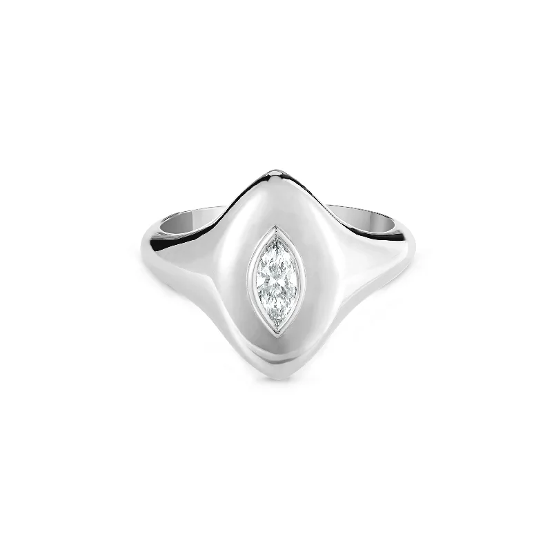 Tiered design rings-Marquise Pinky Ring