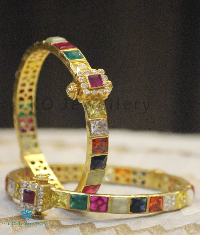 Joy charm bangles-The Sampada Silver Navaratna Bracelet (Size /2.2/2.4)