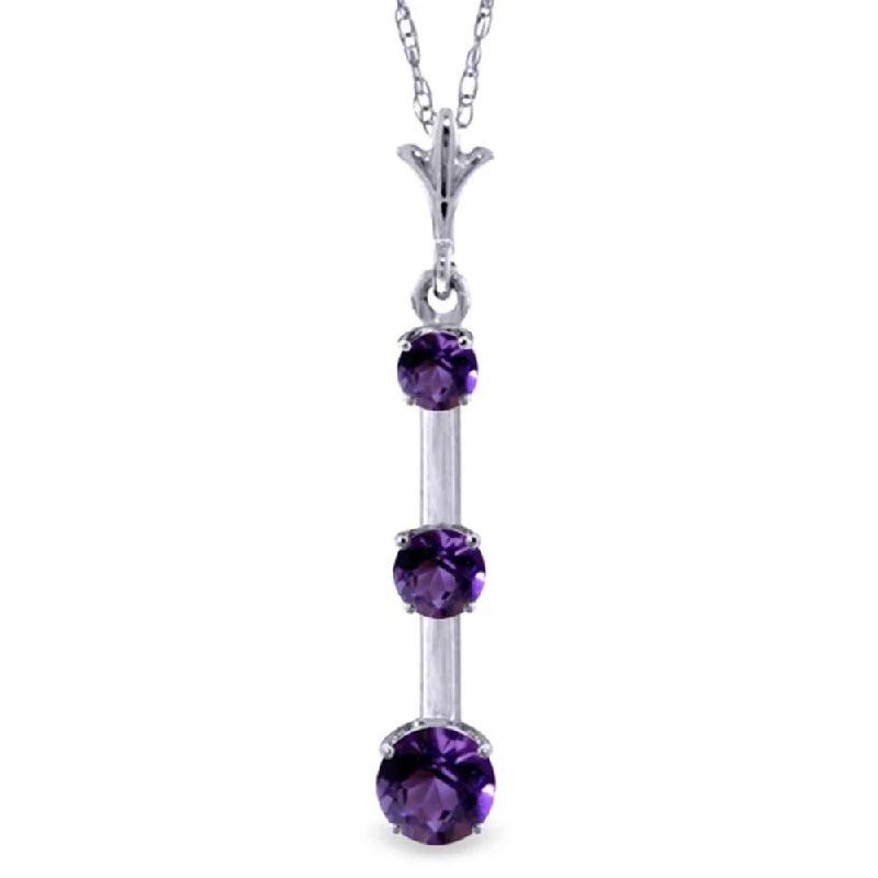 Flax braid necklaces-1.25 Carat 14K White Gold Purple of The Wild Amethyst Necklace