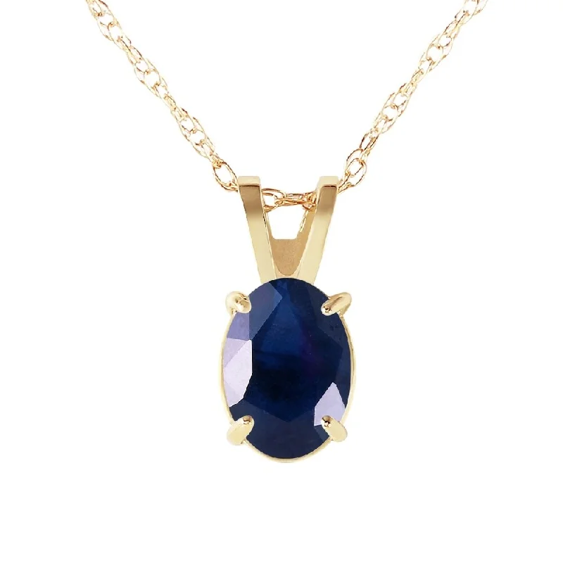 Worn style necklaces-1 Carat 14K Gold Upon The Waters Sapphire Necklace