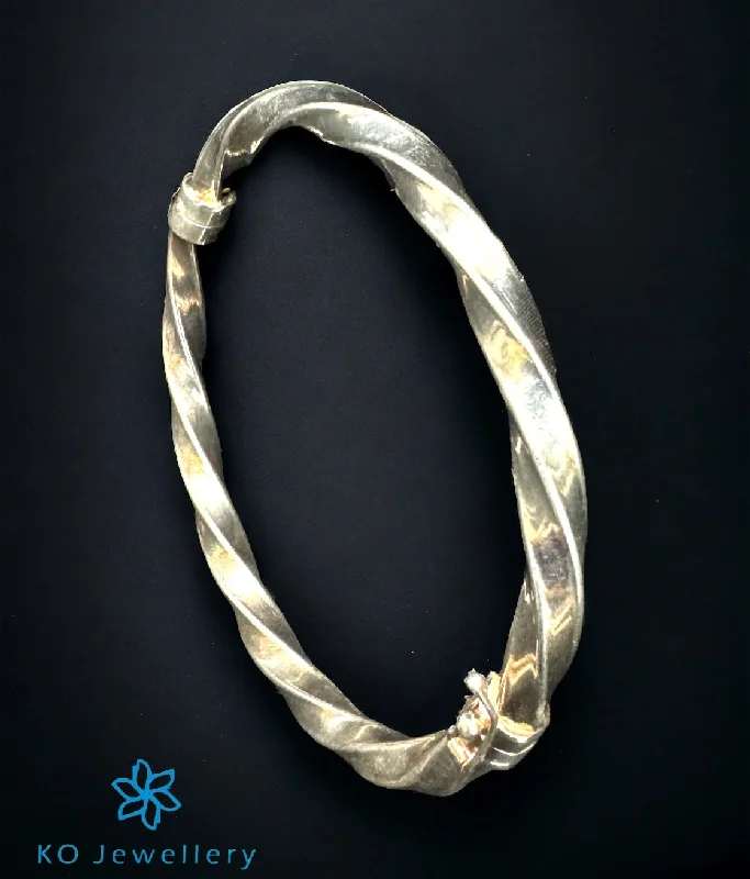 Moon motif bangles-The Ashley Silver Openable Bracelet (Size 2.6)