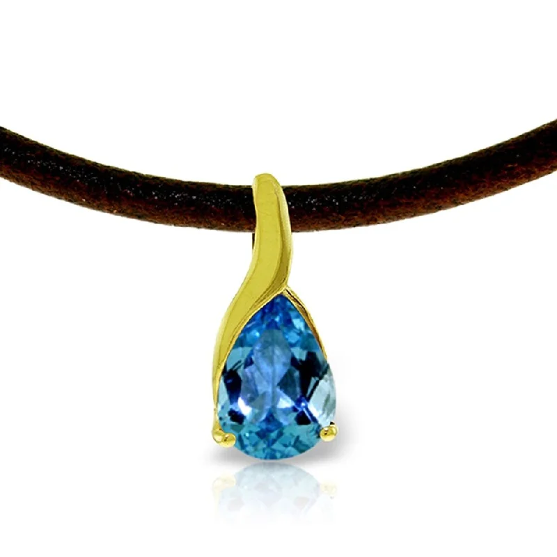 Mystic eye necklaces-4.7 CTW 14K Solid Gold Admiration Blue Topaz Diamond Necklace