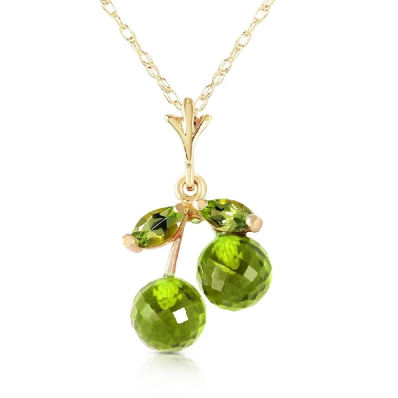 Dainty gem necklaces-1.45 CTW 14K Solid Gold Rock The Grass Peridot Necklace