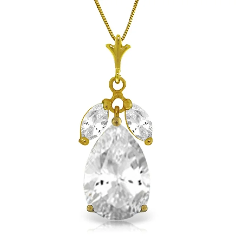 Twisted knot necklaces-6.5 Carat 14K Gold Allegra White Topaz Necklace