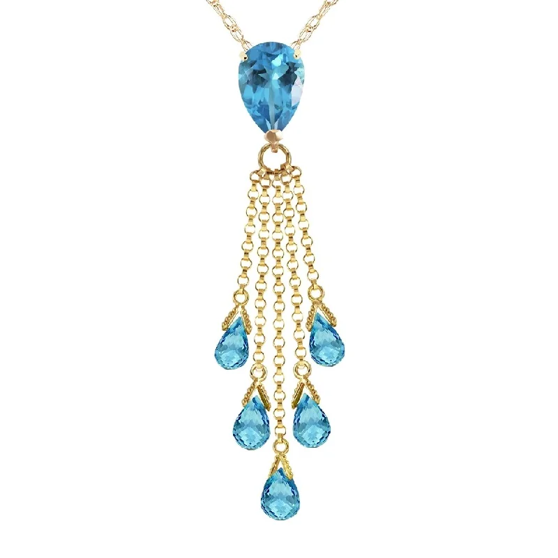 Freshwater pearl necklaces-7.5 Carat 14K Gold Stand Tall Blue Topaz Necklace