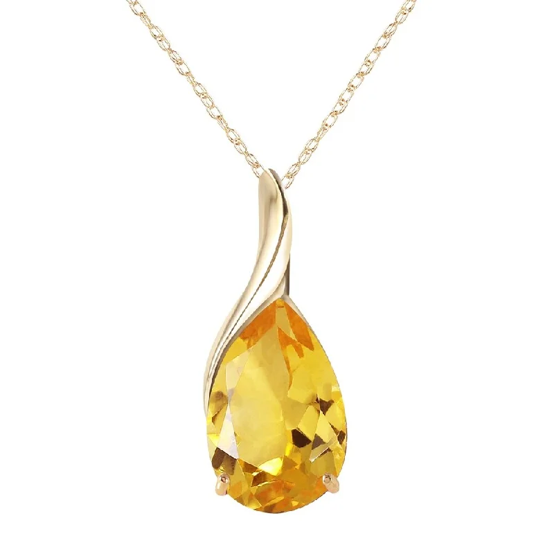 Boho bead necklaces-5 Carat 14K Gold Milestone Citrine Necklace