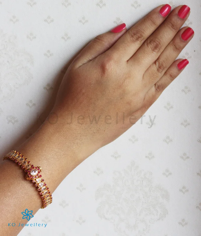 Lapis stone bangles-The Shreeda Silver Bracelet (Red/White/Size 2.2/2.4/2.6/2.8)