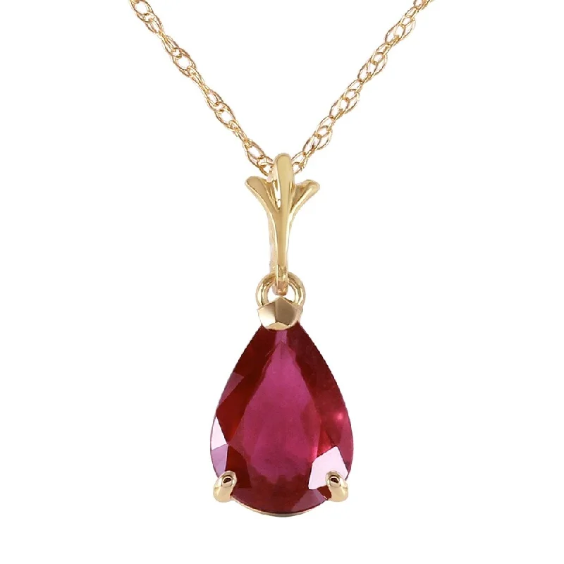 Jazz age necklaces-1.75 Carat 14K Gold House of Flesh Ruby Necklace