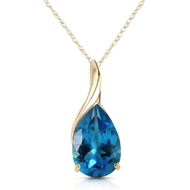 Fox charm necklaces-4.7 Carat 14K Gold Love Sonnets Blue Topaz Necklace