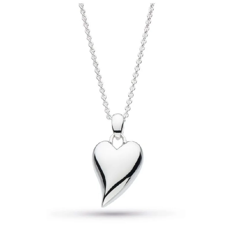 Pure modern engagement rings-Silver Desire Cherish Midi Heart Necklace