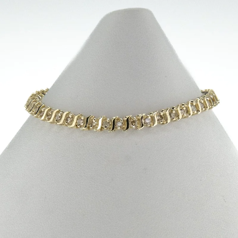 Beaded cluster bangles-1.50ctw Multi Diamond 7" Tennis Bracelet in 14K Yellow Gold