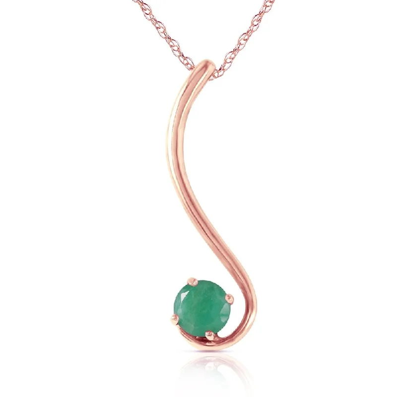 Thin yarn necklaces-0.55 Carat 14K Rose Gold Flirt Emerald Necklace