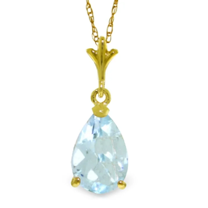 Bold druzy necklaces-1.5 Carat 14K Gold Duration of Love Aquamarine Necklace