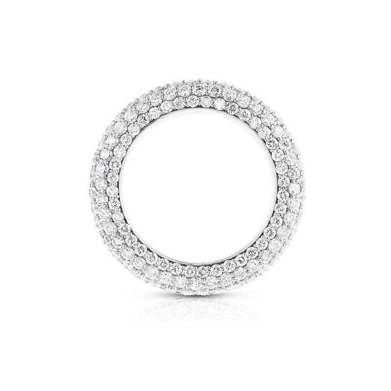 Bent band rings-Pave Bombe Ring