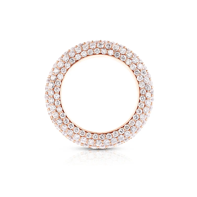 Emerald cut rings-Pave Bombe Ring