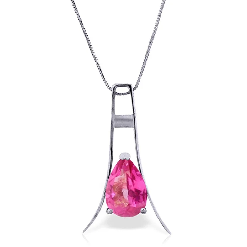 Cosmic charm necklaces-1.5 Carat 14K White Gold Promise to Solve Pink Topaz Necklace