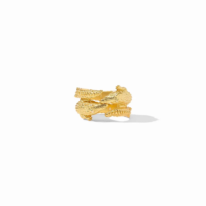 Sleek modern rings-Alligator Duet Ring