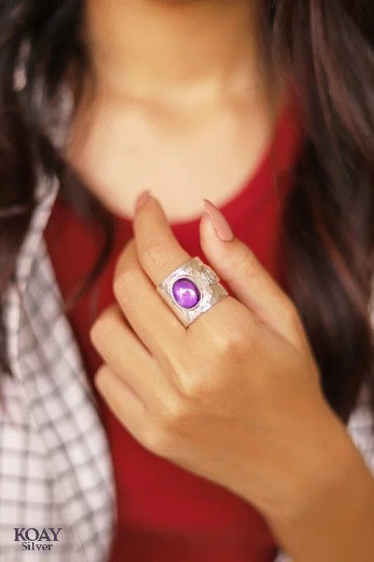 Luxe diamond rings-Purple Sa3ada Stone Ring