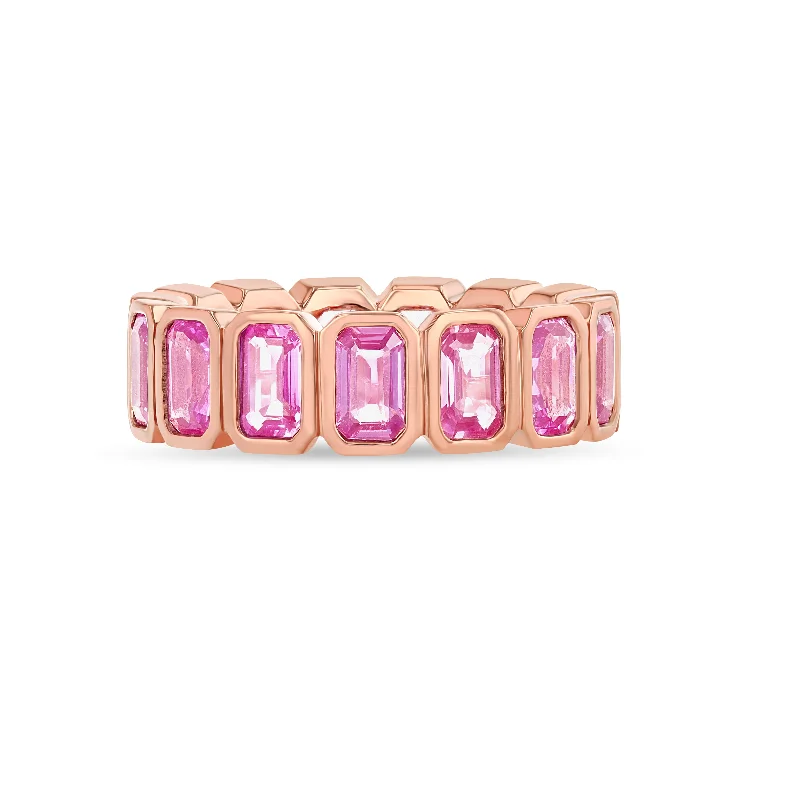 Vivid druzy rings-Pink Sapphire Nova Eternity Band