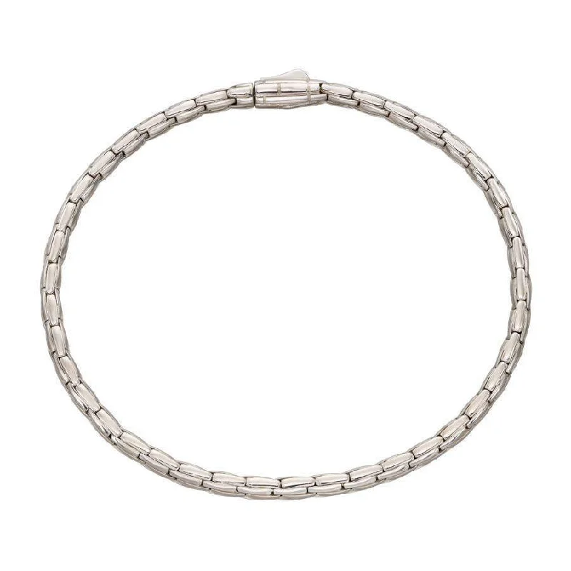 Rose stone engagement rings-9ct White Gold Snake Effect Link Bracelet