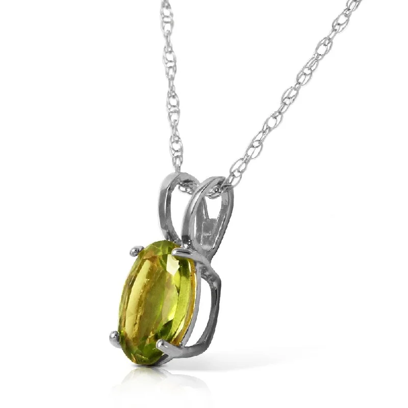 Turquoise gem necklaces-0.85 Carat 14K Solid White Gold Fit For A Queen Peridot Necklace