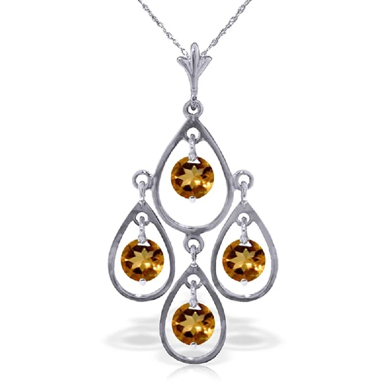 Bold cross necklaces-1.2 Carat 14K White Gold Die Is Cast Citrine Necklace