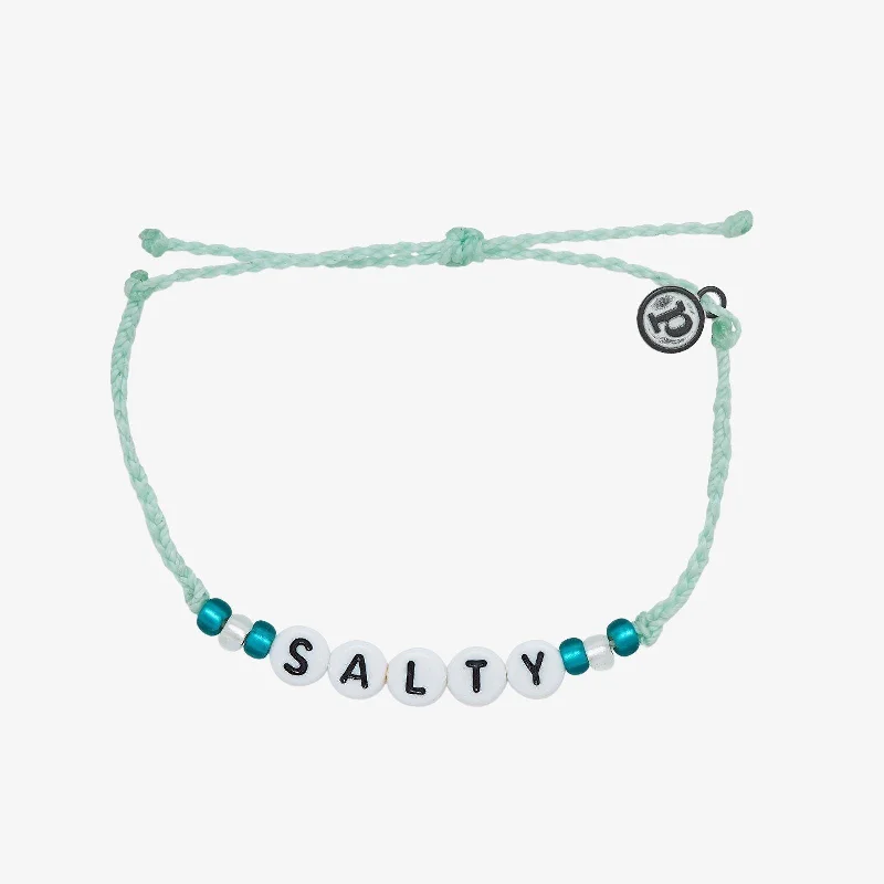 Flat twist bangles-Salty Alphabet Bead Bracelet