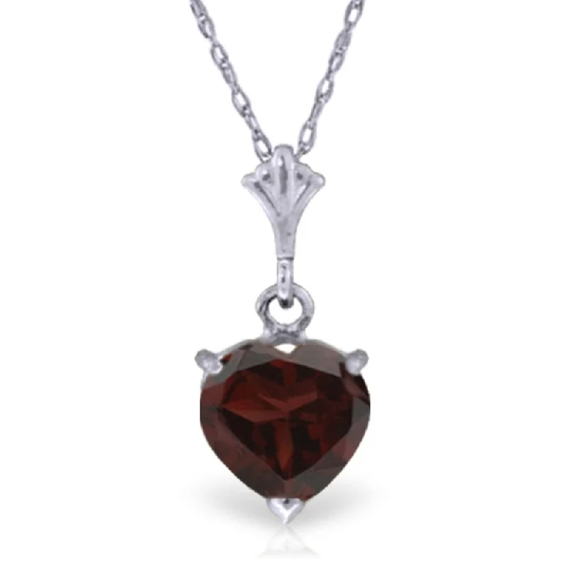 Haze glass necklaces-1.15 Carat 14K White Gold Life Turned Out Garnet Necklace