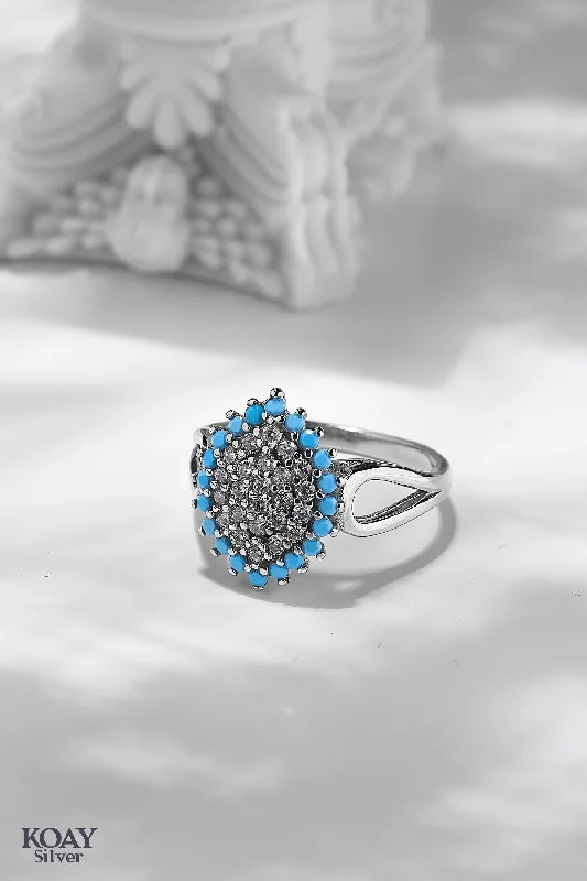 Bead-woven rings-Turquoise (01) Ring